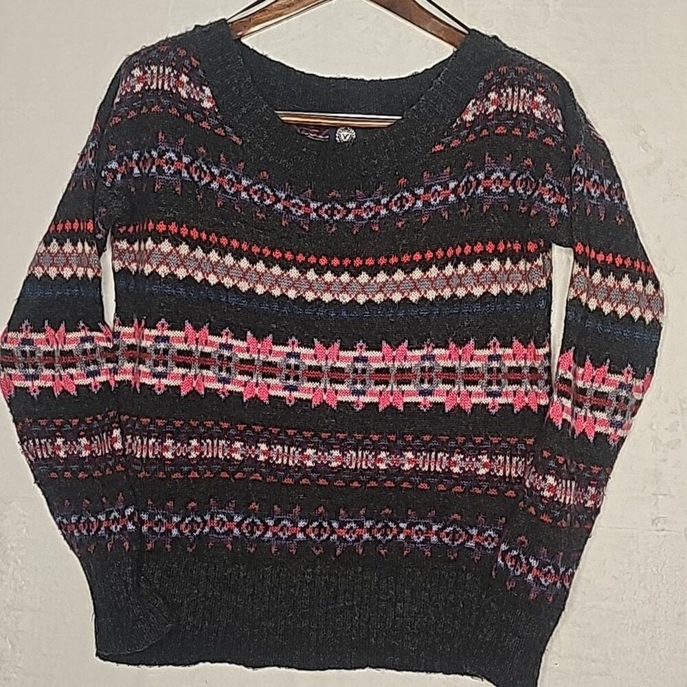 Women's Striped Winter Sweater Sz L
